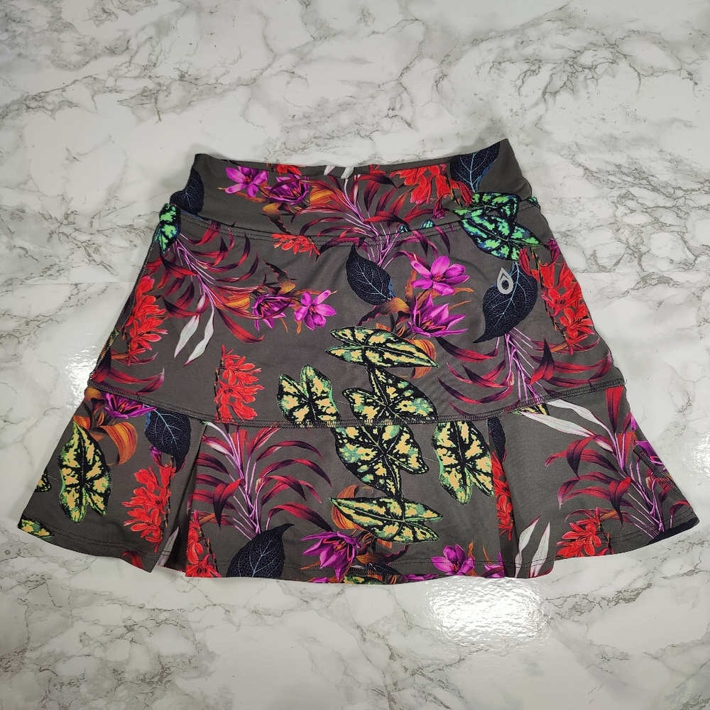 Donajo Floral Plant Themed Athletic Skort Size 1 Small